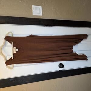 ANTTHONY ORIGINALS Brown Sleeveless Rayon Spandex Dress, Size Large NWOT